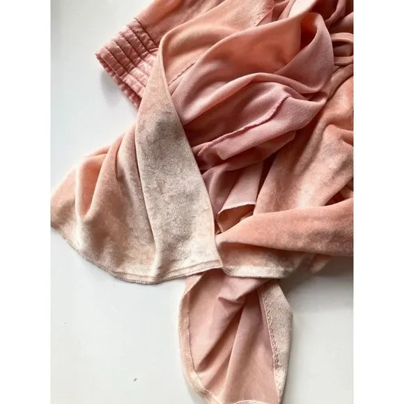 Vintage 1960's Pink Velvet Quilted Satin Robe Dressing Gown - Picture 11 of 13